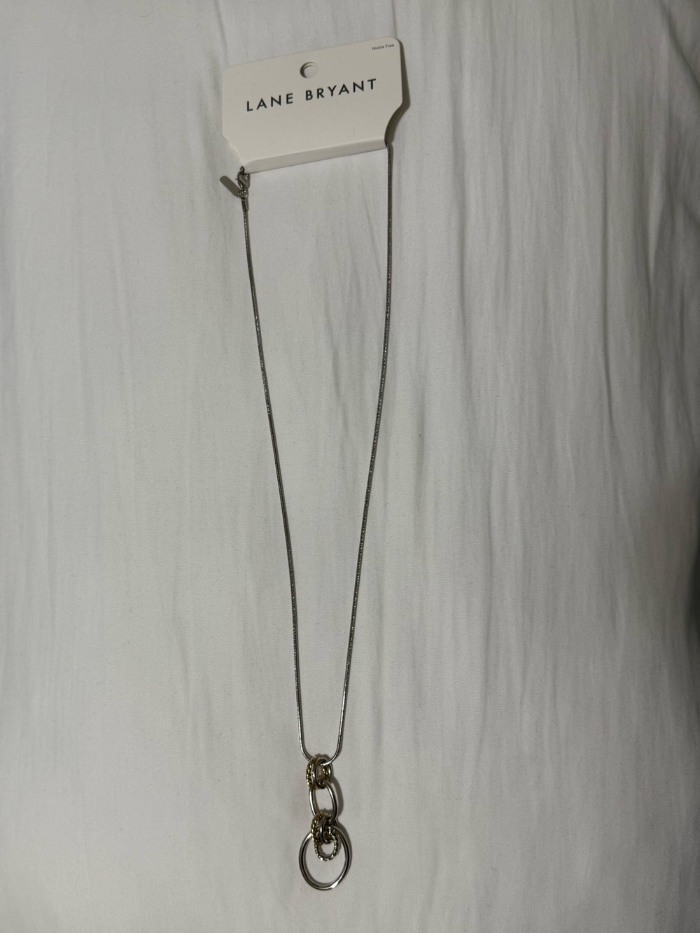 Lane Bryant Silver and Gold Linked Drop Necklace